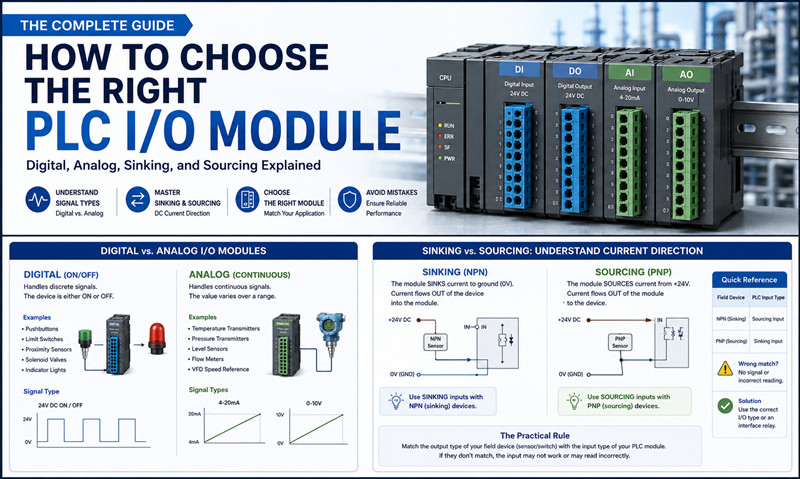 Wie man das richtige SPS-E/A-Modul auswählt: Digitale, analoge, datensinkende und datenspeiste Module erklärt
