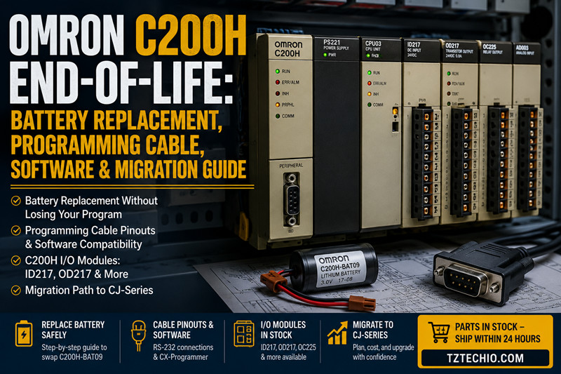 Omron C200H – Produktlebenszyklusende: Batteriewechsel, Programmierkabel, Software & Migrationsleitfaden