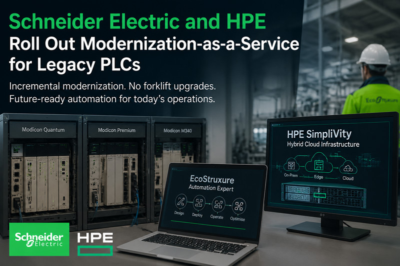 Schneider Electric und HPE bieten Modernisierung als Dienstleistung für ältere SPS-Systeme an